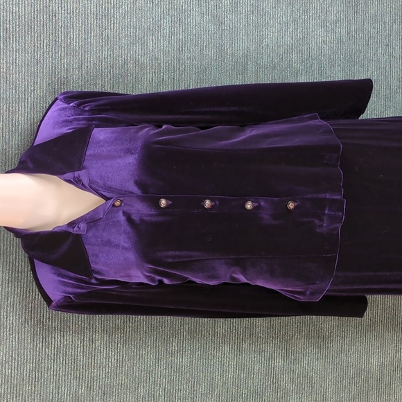 Vintage Karin Stevens Purple Velvet Maxi-Dress With Jacket - Picture 3 of 17